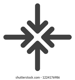 Collapse arrows icon on a white background. Isolated collapse arrows symbol with flat style.