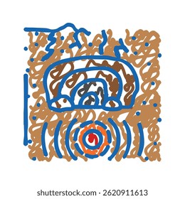 Colapso Terremoto Desastre Doodle Icono Croquis Vector. Colapso Terremoto Desastre Signo. Ilustración de símbolo aislado