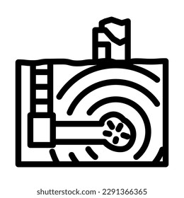 collapse earthquake disaster line icon vector. collapse earthquake disaster sign. isolated contour symbol black illustration