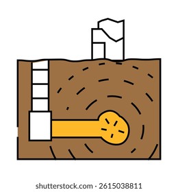 collapse earthquake disaster line icon vector. collapse earthquake disaster sign. isolated symbol illustration