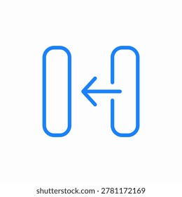 collapse left icon sign vector