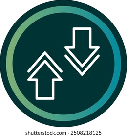 Collapse Line double Gredient Circle Vector Icon Design