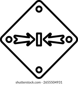 Diseño de Vector de icono de línea de colapso