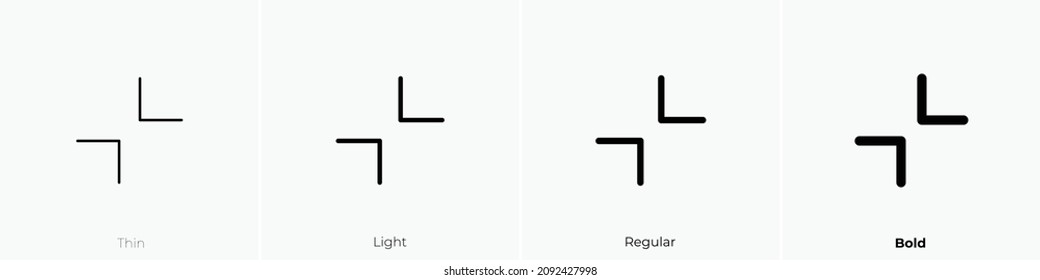 collapse text input icon. Thin, Light Regular And Bold style design isolated on white background
