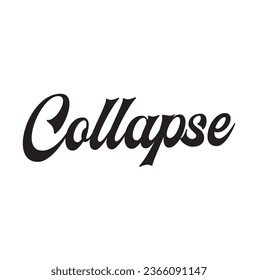 Kollapieren Sie Text auf weißem Hintergrund.