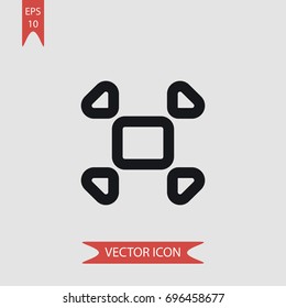 Collapse vector icon, illustration symbol