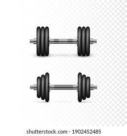 Collapsible dumbbells. Equipment for bodybuilding and workout. Vector illustration