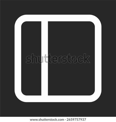 Collapsible sidebar icon on a black background