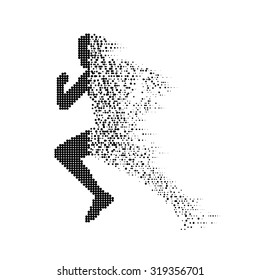 collapsing silhouette of the running athlete