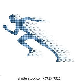 Collapsing silhouette of the running athlete.