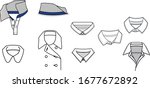 Collar assorted fashion flat templates
