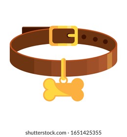 collar for dog with bone isolated icon vector illustration design