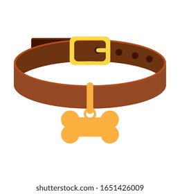 collar for dog with bone isolated icon vector illustration design