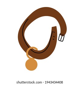 collar for a dog or cat. flat image. cartoon style
