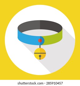 Collar flat icon with long shadow