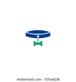 Collar flat icon. Single high quality symbol of line animal vector for web design or mobile app. Color sign of pet for design logo. Single pictogram on white background
