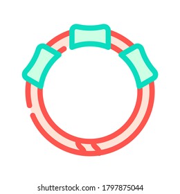 Kragen mit GPS Tracker für Katzenfarbsymbol Vektorgrafik. Halsband mit GPS-Tracker für Katzenzeichen. einzelne Symbolillustration