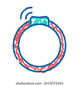 collar with gps tracker doodle icon sketch vector. collar with gps tracker sign. isolated symbol illustration