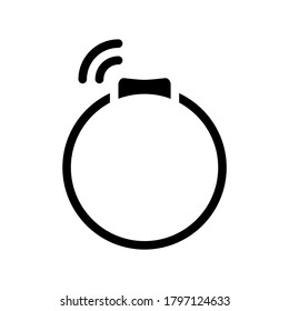 collar with gps tracker glyph icon vector. collar with gps tracker sign. isolated contour symbol black illustration