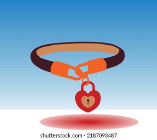 Collar with a heart Vector Graphic Illustration 