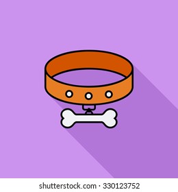 Collar icon. Flat vector related icon with long shadow for web and mobile applications. It can be used as - logo, pictogram, icon, infographic element. Vector Illustration.