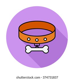 Collar icon. Flat vector related icon with long shadow for web and mobile applications. It can be used as - logo, pictogram, icon, infographic element. Vector Illustration.