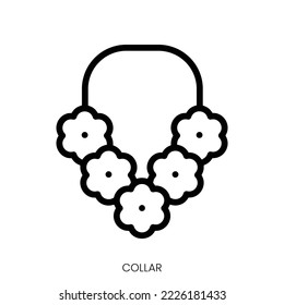 collar icon. Line Art Style Design Isolated On White Background