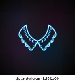 collar icon in neon style. One of Woman Accessories collection icon can be used for UI, UX