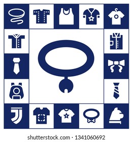collar icon set. 17 filled collar icons.  Simple modern icons about  - Tie, Shirt, Collar, Pet, Juventus, Sport shirt, Cat