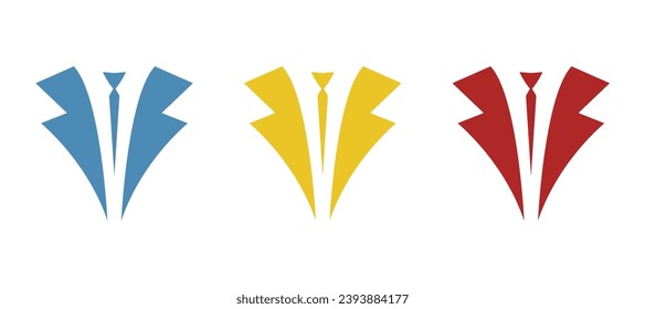 collar icon with tie on white background, vector illustration