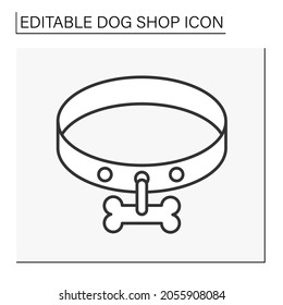  Symbol für die Trennlinie. Kraut zur Rückhaltung oder Identifizierung von Hunden. Knochenabzeichen. Einkaufskonzept. Einzige Vektorgrafik. Bearbeitbarer Hub