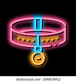 Vector de señal de luz de neón collar. Icono brillante Signo Collar. ilustración de símbolo transparente