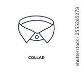 collar outline icon. Linear vector from fashion concept. Thin line collar icon isolated on white background