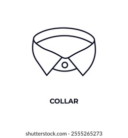 collar outline icon. Linear vector from fashion concept. Thin line collar icon isolated on white background