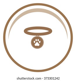 Collar with paw sign vector icon.