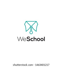 collar and a pencil or pen logo design vector icon illustration inspiration