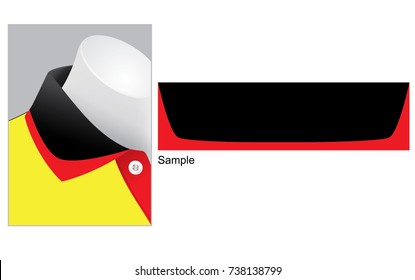 Collar polo shirt design blackred vector