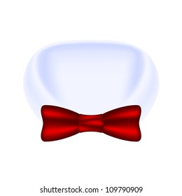 Collar of shirt and bow tie