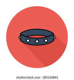 Collar. Single flat color icon on the circle. Vector illustration.