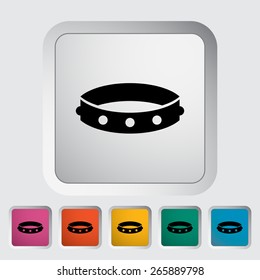 Collar. Single flat icon on the button. Vector illustration.