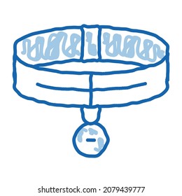 Vector de icono de esbozo del collar. Dibujo manual de la línea azul del doodle del signo del Collar. ilustración de símbolo aislado