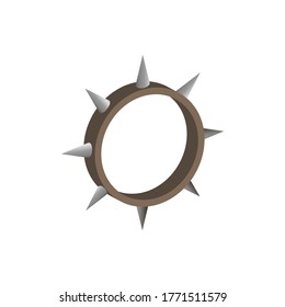 Collar with spikes for pets.Vector isometric and 3D view.