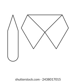 Collar Stays Vector Line Icon Design