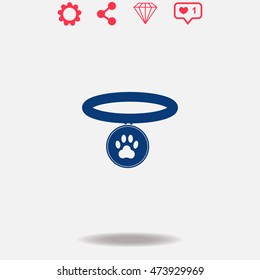 Collar vector icon on grey background.