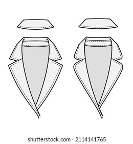 collar woman man wear technical drawing fashion