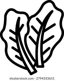 Collard Greens Vector Design Icon Style