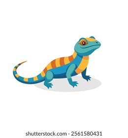 
Collared Lizard animal isolated flat vector illustration on white background