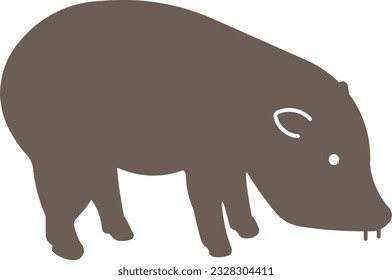 Farbige Peccary pecari Schweineschbacke Tier Flat