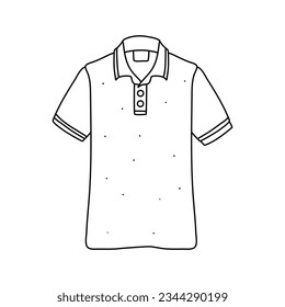 Collared shirt shirt isolated icon cartoon doodle vector sketch