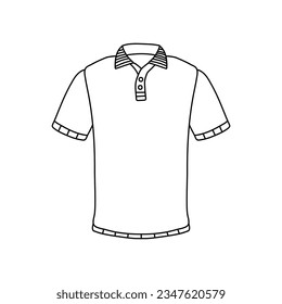 Collared shirt shirt isolated icon cartoon doodle vector sketch